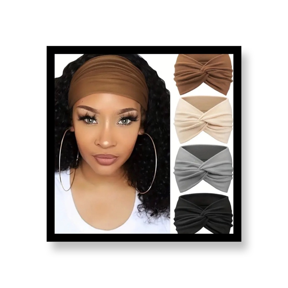 4-Pack Wide Headbands for Women